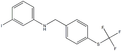 3-iodo-N-({4-[(trifluoromethyl)sulfanyl]phenyl}methyl)aniline 结构式