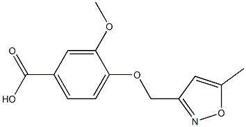 3-methoxy-4-[(5-methyl-1,2-oxazol-3-yl)methoxy]benzoic acid 结构式