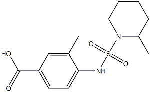 3-methyl-4-{[(2-methylpiperidine-1-)sulfonyl]amino}benzoic acid 结构式