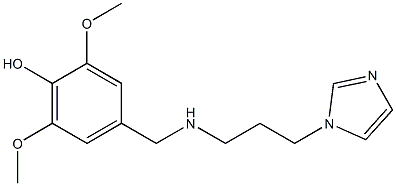 4-({[3-(1H-imidazol-1-yl)propyl]amino}methyl)-2,6-dimethoxyphenol 结构式