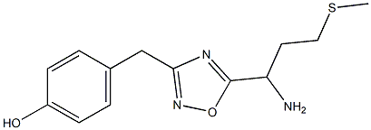 4-({5-[1-amino-3-(methylsulfanyl)propyl]-1,2,4-oxadiazol-3-yl}methyl)phenol 结构式