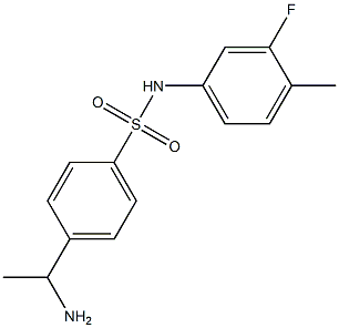 4-(1-aminoethyl)-N-(3-fluoro-4-methylphenyl)benzene-1-sulfonamide 结构式