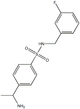 4-(1-aminoethyl)-N-[(3-fluorophenyl)methyl]benzene-1-sulfonamide 结构式