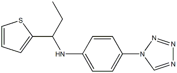 4-(1H-1,2,3,4-tetrazol-1-yl)-N-[1-(thiophen-2-yl)propyl]aniline 结构式