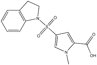 4-(2,3-dihydro-1H-indol-1-ylsulfonyl)-1-methyl-1H-pyrrole-2-carboxylic acid 结构式