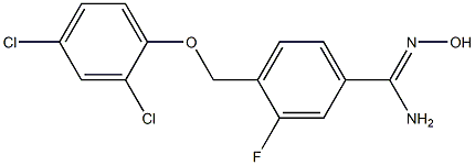 4-(2,4-dichlorophenoxymethyl)-3-fluoro-N'-hydroxybenzene-1-carboximidamide 结构式