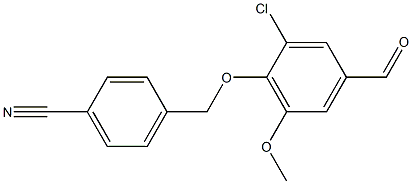 4-(2-chloro-4-formyl-6-methoxyphenoxymethyl)benzonitrile 结构式