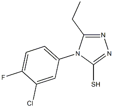 4-(3-chloro-4-fluorophenyl)-5-ethyl-4H-1,2,4-triazole-3-thiol 结构式