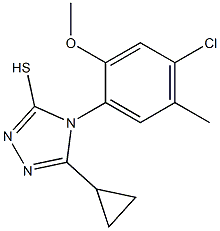 4-(4-chloro-2-methoxy-5-methylphenyl)-5-cyclopropyl-4H-1,2,4-triazole-3-thiol 结构式