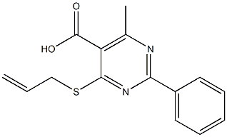 4-(allylthio)-6-methyl-2-phenylpyrimidine-5-carboxylic acid 结构式