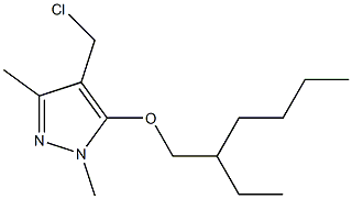 4-(chloromethyl)-5-[(2-ethylhexyl)oxy]-1,3-dimethyl-1H-pyrazole 结构式