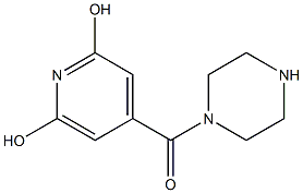 4-(piperazin-1-ylcarbonyl)pyridine-2,6-diol 结构式