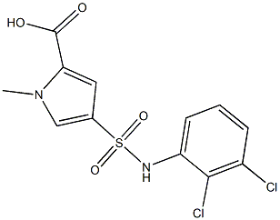4-[(2,3-dichlorophenyl)sulfamoyl]-1-methyl-1H-pyrrole-2-carboxylic acid 结构式