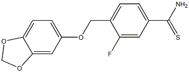 4-[(2H-1,3-benzodioxol-5-yloxy)methyl]-3-fluorobenzene-1-carbothioamide 结构式