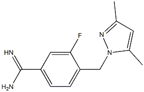 4-[(3,5-dimethyl-1H-pyrazol-1-yl)methyl]-3-fluorobenzenecarboximidamide 结构式