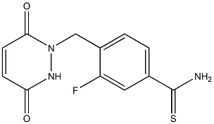 4-[(3,6-dioxo-3,6-dihydropyridazin-1(2H)-yl)methyl]-3-fluorobenzenecarbothioamide 结构式