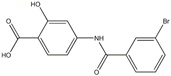 4-[(3-bromobenzoyl)amino]-2-hydroxybenzoic acid 结构式