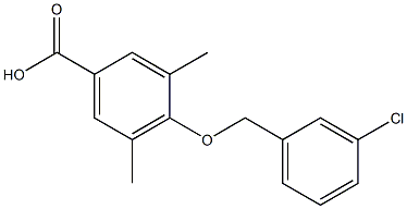 4-[(3-chlorophenyl)methoxy]-3,5-dimethylbenzoic acid 结构式