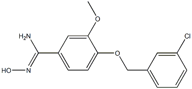 4-[(3-chlorophenyl)methoxy]-N'-hydroxy-3-methoxybenzene-1-carboximidamide 结构式