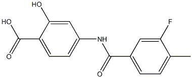 4-[(3-fluoro-4-methylbenzoyl)amino]-2-hydroxybenzoic acid 结构式