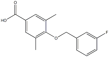 4-[(3-fluorophenyl)methoxy]-3,5-dimethylbenzoic acid 结构式