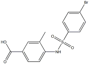 4-[(4-bromobenzene)sulfonamido]-3-methylbenzoic acid 结构式