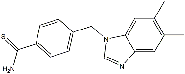 4-[(5,6-dimethyl-1H-1,3-benzodiazol-1-yl)methyl]benzene-1-carbothioamide 结构式