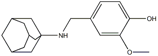 4-[(adamantan-1-ylamino)methyl]-2-methoxyphenol 结构式