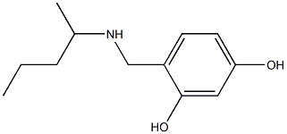 4-[(pentan-2-ylamino)methyl]benzene-1,3-diol 结构式