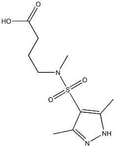 4-[[(3,5-dimethyl-1H-pyrazol-4-yl)sulfonyl](methyl)amino]butanoic acid 结构式