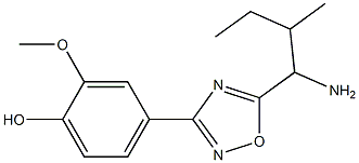 4-[5-(1-amino-2-methylbutyl)-1,2,4-oxadiazol-3-yl]-2-methoxyphenol 结构式