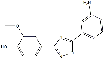 4-[5-(3-aminophenyl)-1,2,4-oxadiazol-3-yl]-2-methoxyphenol 结构式