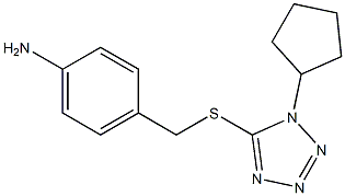 4-{[(1-cyclopentyl-1H-1,2,3,4-tetrazol-5-yl)sulfanyl]methyl}aniline 结构式