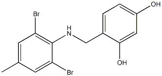 4-{[(2,6-dibromo-4-methylphenyl)amino]methyl}benzene-1,3-diol 结构式