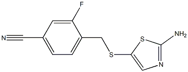 4-{[(2-amino-1,3-thiazol-5-yl)thio]methyl}-3-fluorobenzonitrile 结构式