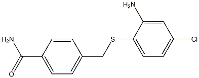 4-{[(2-amino-4-chlorophenyl)sulfanyl]methyl}benzamide 结构式