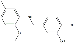 4-{[(2-methoxy-5-methylphenyl)amino]methyl}benzene-1,2-diol 结构式