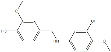 4-{[(3-chloro-4-methoxyphenyl)amino]methyl}-2-methoxyphenol 结构式