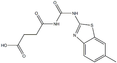 4-{[(6-methyl-1,3-benzothiazol-2-yl)carbamoyl]amino}-4-oxobutanoic acid 结构式