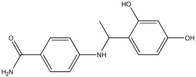 4-{[1-(2,4-dihydroxyphenyl)ethyl]amino}benzamide 结构式