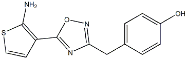 4-{[5-(2-aminothiophen-3-yl)-1,2,4-oxadiazol-3-yl]methyl}phenol 结构式