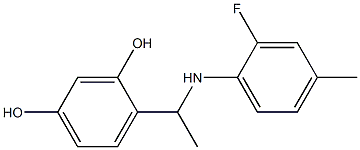 4-{1-[(2-fluoro-4-methylphenyl)amino]ethyl}benzene-1,3-diol 结构式