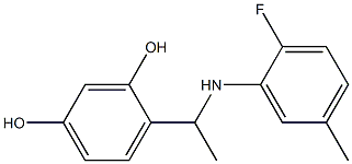 4-{1-[(2-fluoro-5-methylphenyl)amino]ethyl}benzene-1,3-diol 结构式