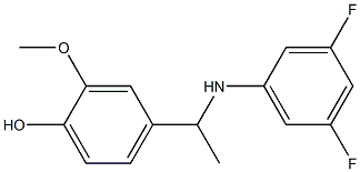 4-{1-[(3,5-difluorophenyl)amino]ethyl}-2-methoxyphenol 结构式