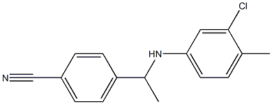 4-{1-[(3-chloro-4-methylphenyl)amino]ethyl}benzonitrile 结构式