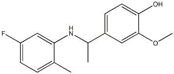 4-{1-[(5-fluoro-2-methylphenyl)amino]ethyl}-2-methoxyphenol 结构式