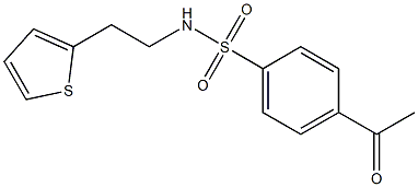 4-acetyl-N-[2-(thiophen-2-yl)ethyl]benzene-1-sulfonamide 结构式