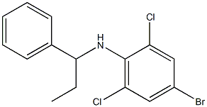 4-bromo-2,6-dichloro-N-(1-phenylpropyl)aniline 结构式