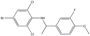 4-bromo-2,6-dichloro-N-[1-(3-fluoro-4-methoxyphenyl)ethyl]aniline 结构式