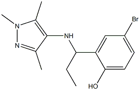 4-bromo-2-{1-[(1,3,5-trimethyl-1H-pyrazol-4-yl)amino]propyl}phenol 结构式